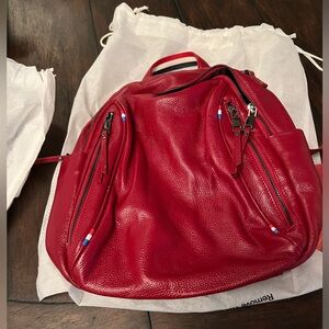 Fashionable red backpack!